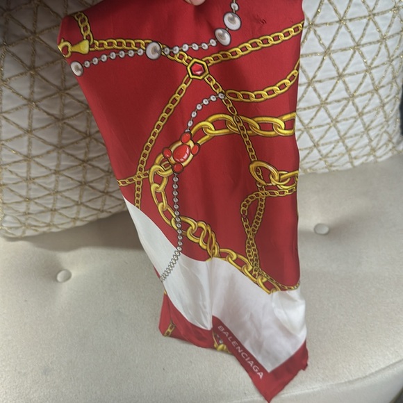 Balenciaga Silk Red Scarf - Picture 3 of 5